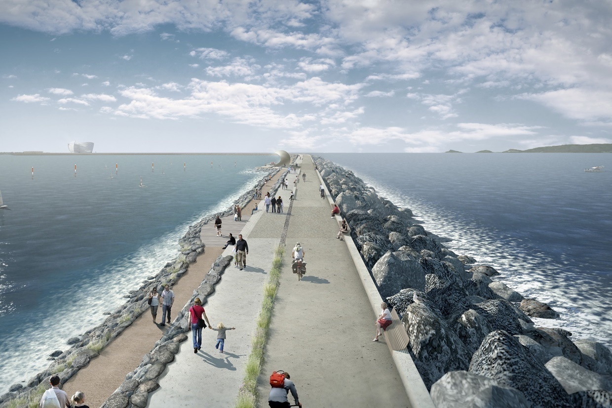 The proposed Swansea tidal lagoon wall